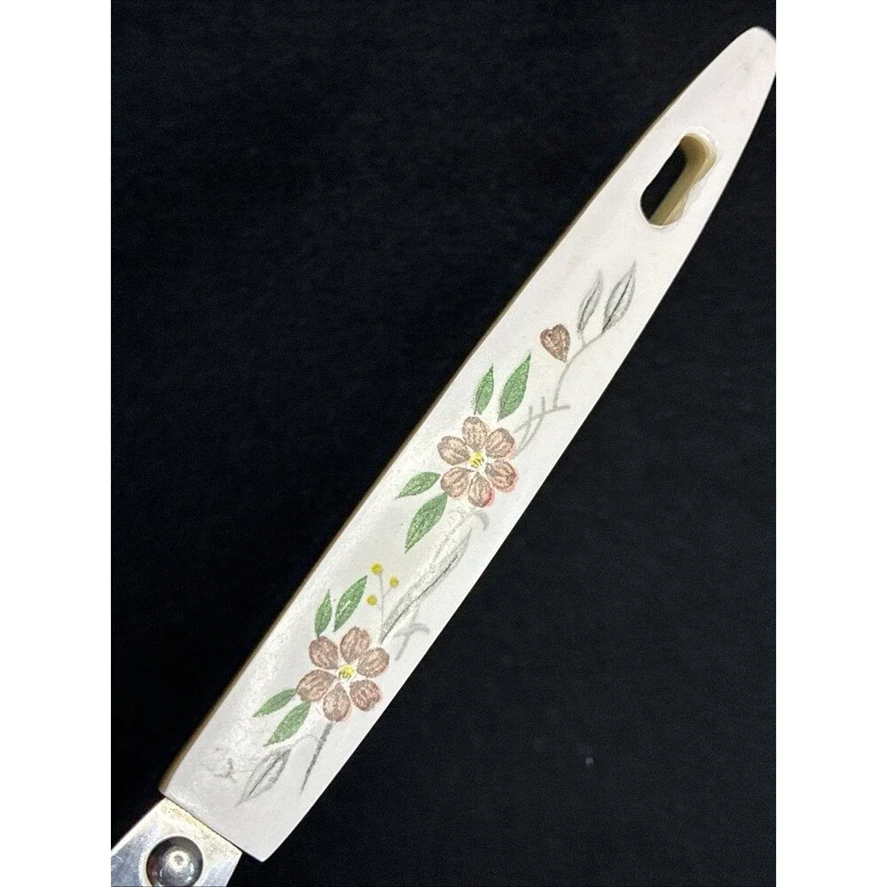 Vintage Peach Floral Icing Spreader Spatula Stainless Steel Household Japan MCM